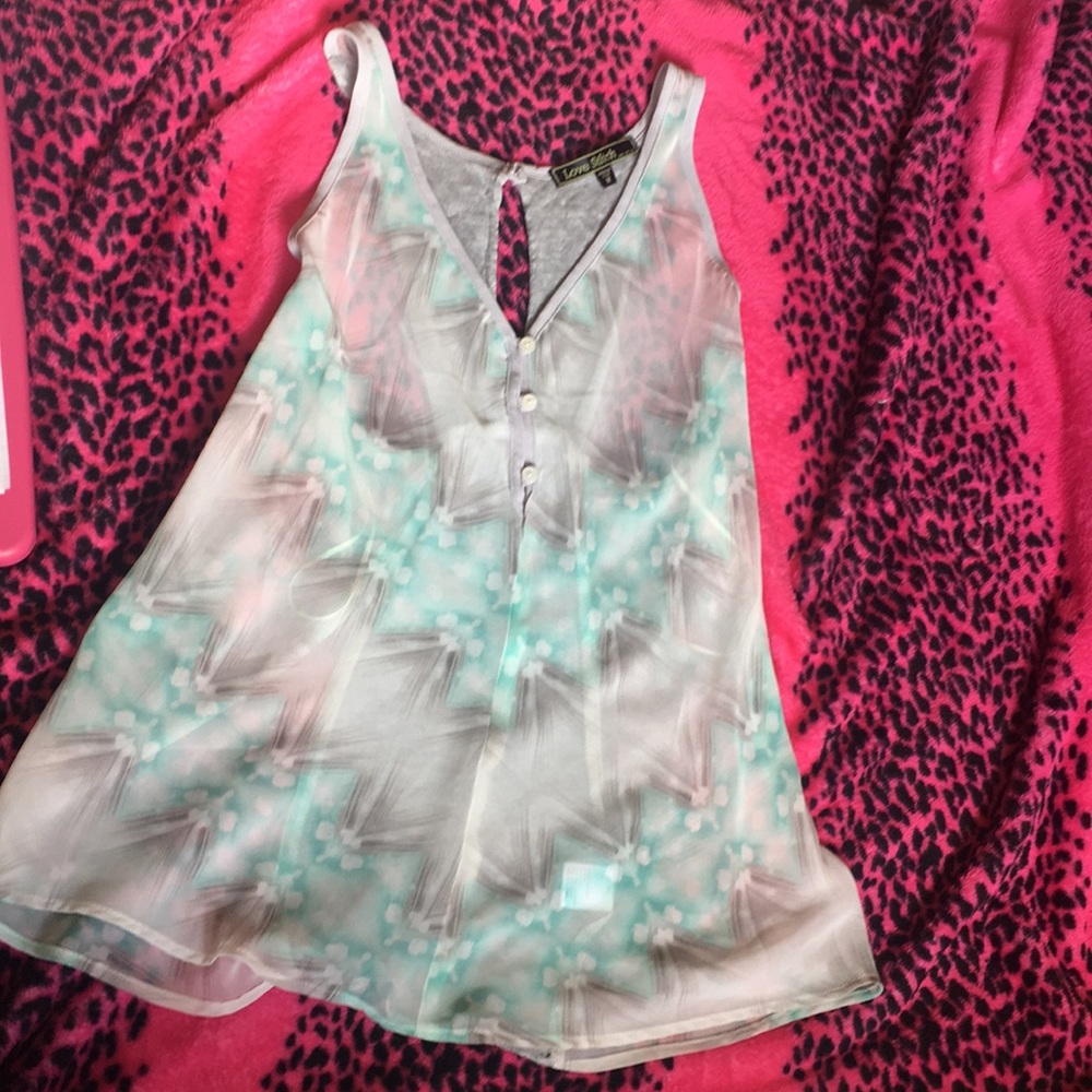 ❗️NWOT Teal and Gray Sheer Tank